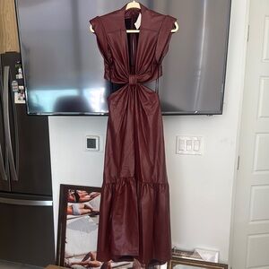 A.L.C Elegant Burgundy Sleeveless Dress